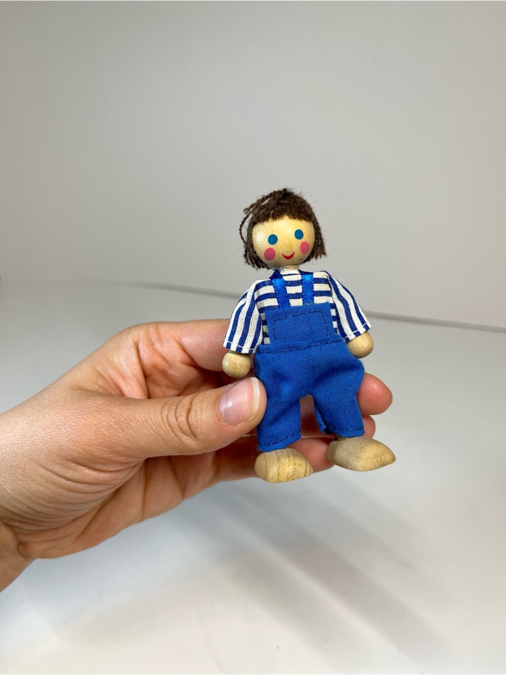 Melissa & Doug Wooden Blue Doll Key House Replacement Figure Toy Boy Overalls - Picture 4 of 9